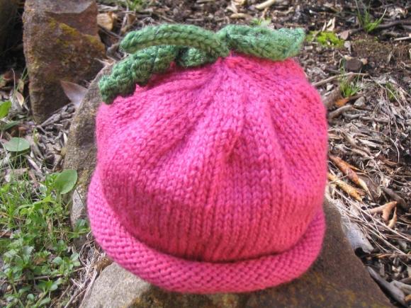 Pink Berry Hat 0 - 3 months - made to order