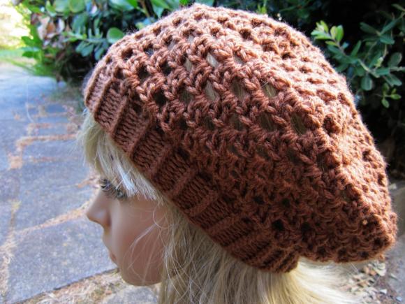 Crocheted Beret Hat - Ginger