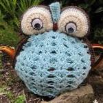 Owl Tea Cosy - duck egg blu..